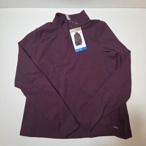 Mondetta Women's Size Large - Active Ribbed 1/4Zip Top Color:‎ Eggplant